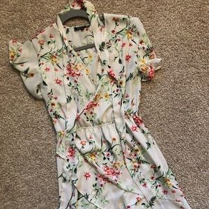 Floral midi dress with a sash to tie around the waste